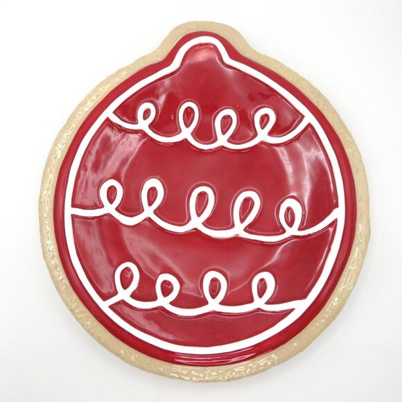 Fitz & Floyd Santa’s Kitchen Ornament Small Ceramic Platter Red Cookie Plate - Picture 1 of 10